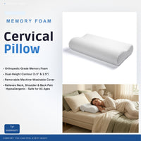 Wonder Care Memory Foam Cervical Pillow for Neck Pain & Shoulder Pain Relief | Orthopedic Neck Support Pillow for Sleeping | Soft Bed Pillows for Side & Back Sleepers | Washable Cover
