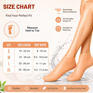 BUY 1 Get 1 FREE Silicone Heel Protector Socks for Cracked Women & Men | Pain Relief Gel | Foot Alignment | Moisturizing Crack Repair | Arch Support Pad Care Protector