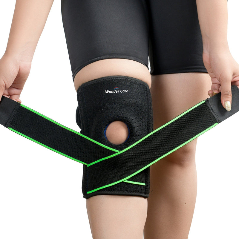 Wonder Care Neoprene Blend Adjustable Knee Support With Anti-Slip Silicon Strip,Breathable Patella Knee Brace Cap For Pain Relief,Sports, Arthritis Protection For Men & Women Free Size