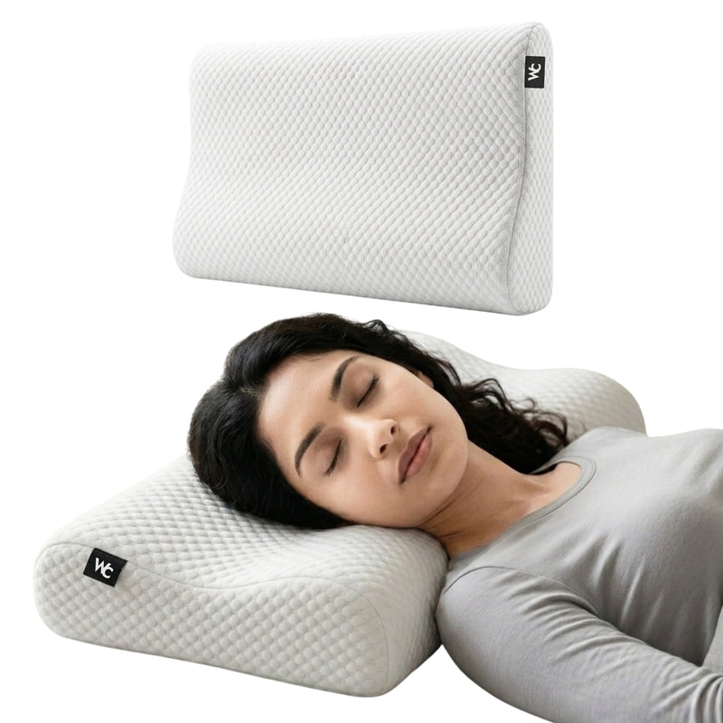 Wonder Care Memory Foam Cervical Pillow for Neck Pain & Shoulder Pain Relief | Orthopedic Neck Support Pillow for Sleeping | Soft Bed Pillows for Side & Back Sleepers | Washable Cover