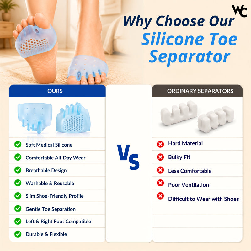 Wonder Care Toe Separator Socks Foot Alignment Bunion Corrector Silicone Spacer Hallux Valgus Support Unisex