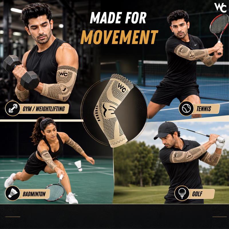 Wonder Care Elbow Compression Sleeve for Joint Pain Relief ,Support Brace for Tendonitis, Golfer's Tennis Elbow Pain For Men and Women (XL) (Pair)