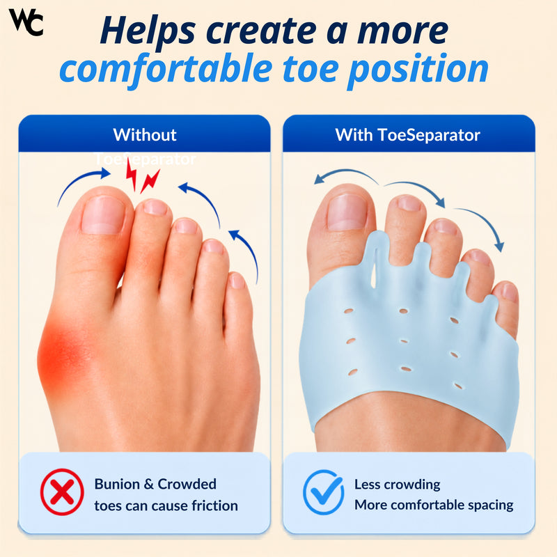 Wonder Care Toe Separator Socks Foot Alignment Bunion Corrector Silicone Spacer Hallux Valgus Support Unisex