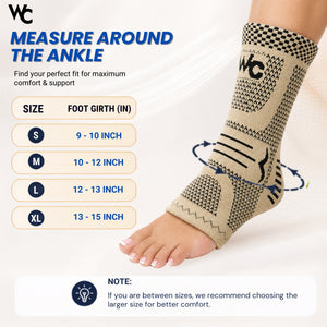 Wonder Care Ankle Support Brace for Sprained Anklet Injury Plantar Fasciitis Ankle Pain Relief Men & Women Achilles Tendon (Pair)