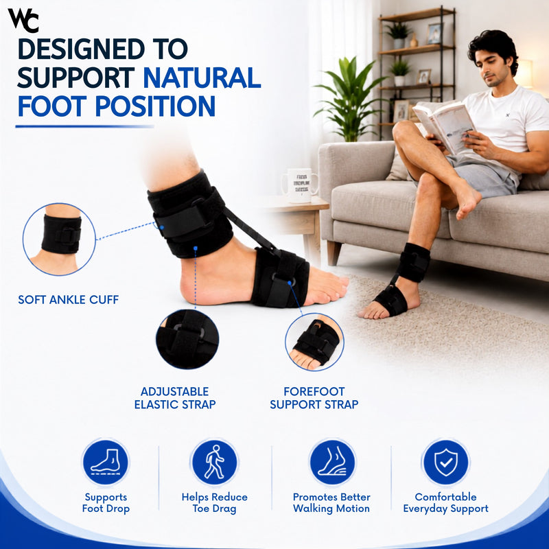 Wonder Care Foot Brace for Plantar Fasciitis | Arch Support for Heel Pain Relief | Ankle Stabilizer for Flat Feet, Achilles Tendonitis, Foot Drop Support, Orthopedic Foot Support