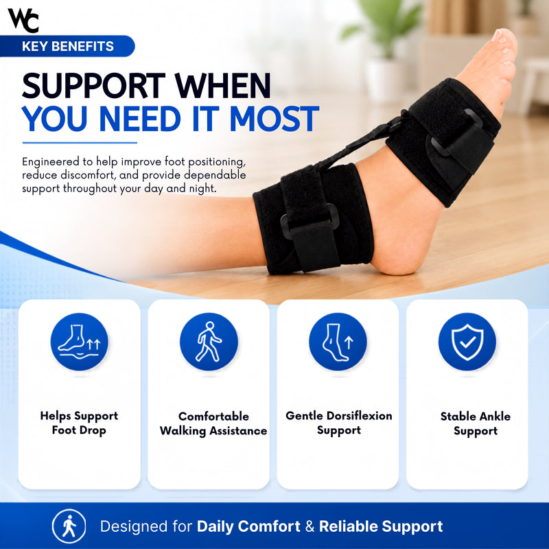 Wonder Care Foot Brace for Plantar Fasciitis | Arch Support for Heel Pain Relief | Ankle Stabilizer for Flat Feet, Achilles Tendonitis, Foot Drop Support, Orthopedic Foot Support