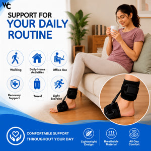 Wonder Care Foot Brace for Plantar Fasciitis | Arch Support for Heel Pain Relief | Ankle Stabilizer for Flat Feet, Achilles Tendonitis, Foot Drop Support, Orthopedic Foot Support