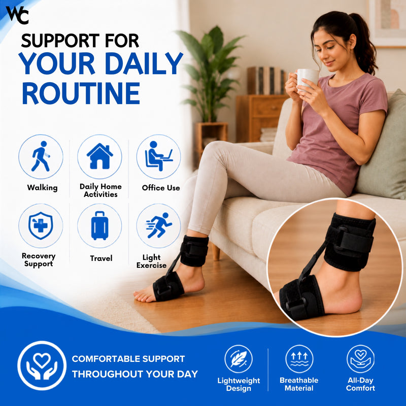 Wonder Care Foot Brace for Plantar Fasciitis | Arch Support for Heel Pain Relief | Ankle Stabilizer for Flat Feet, Achilles Tendonitis, Foot Drop Support, Orthopedic Foot Support