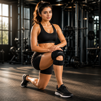 Adjustable Knee Neoprene Blend Brace For Pain, Patella, Strap For Workout, Sports, Arthritis, Acl, Mcl, Meniscus Tear Patellar Tendon Support Men & Women Free Size (Blue/Black)