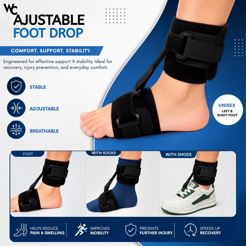 Wonder Care Foot Brace for Plantar Fasciitis | Arch Support for Heel Pain Relief | Ankle Stabilizer for Flat Feet, Achilles Tendonitis, Foot Drop Support, Orthopedic Foot Support