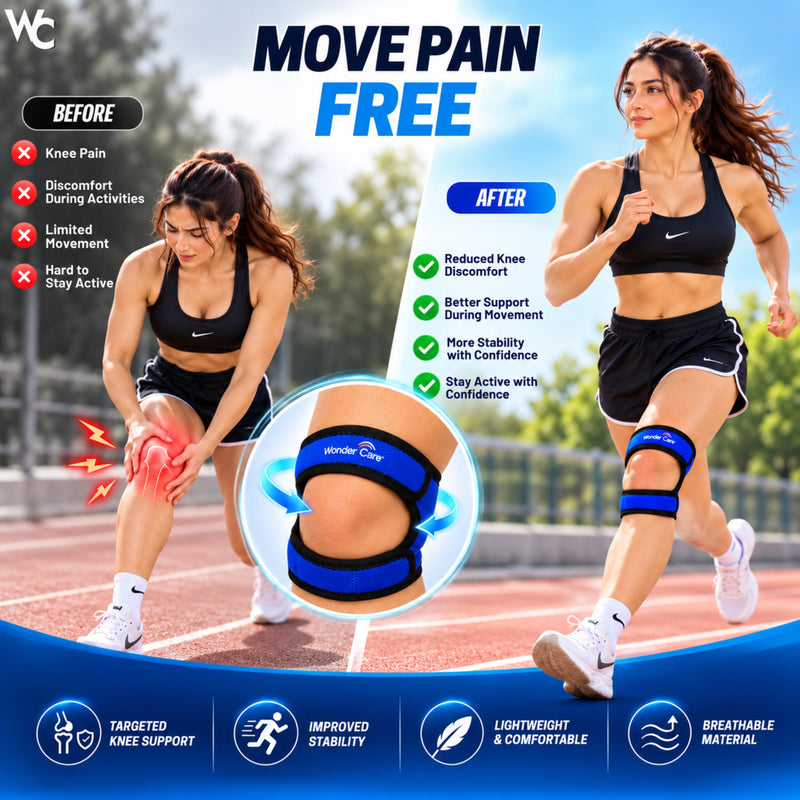 Patella Tendon Support Strap | Adjustable Knee Strap Patella Tendon Brace with Stabilizer Band for Hiking, Soccer, Basketball, Runners, Jumpers, and Tendonitis Relief for Unisex