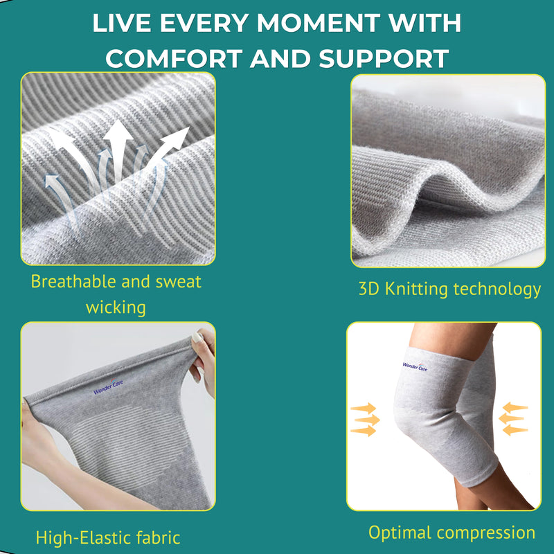 BUY 1 Get 1 FREE Wonder Care bamboo knee compression sleeve for Men and women; copper fit knee sleeve for running, volleyball, gym weightlifting bamboo knee brace made from bamboo yarn