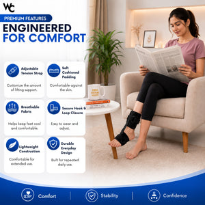 Wonder Care Foot Brace for Plantar Fasciitis | Arch Support for Heel Pain Relief | Ankle Stabilizer for Flat Feet, Achilles Tendonitis, Foot Drop Support, Orthopedic Foot Support