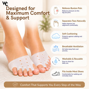Wonder Care Toe Separator Socks Foot Alignment Bunion Corrector Silicone Spacer Hallux Valgus Support Unisex
