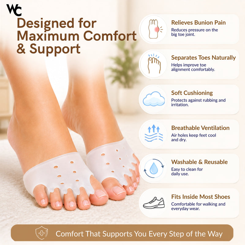 Wonder Care Toe Separator Socks Foot Alignment Bunion Corrector Silicone Spacer Hallux Valgus Support Unisex