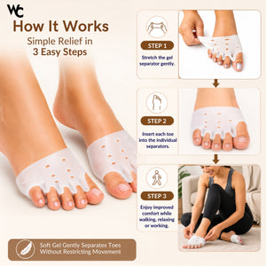 Wonder Care Toe Separator Socks Foot Alignment Bunion Corrector Silicone Spacer Hallux Valgus Support Unisex