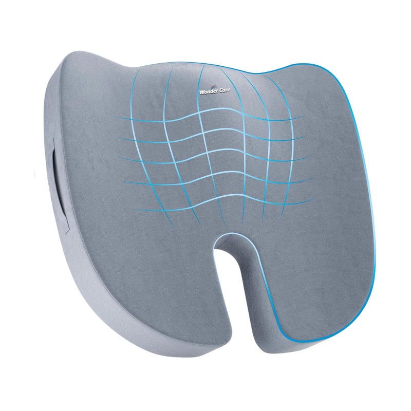 Wonder Care Orthopedic Coccyx Cusion | High Density Memory Foam for Back Pain, Sciatica, Tailbone Relief | 2 Years Warranty