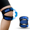 BUY 1 Get 1 FREE Adjustable Knee Neoprene Blend Brace For Pain, Patella, Strap For Workout, Sports, Arthritis, Acl, Mcl, Meniscus Tear Patellar Tendon Support Men & Women Free Size (Blue/Black)