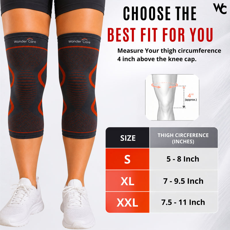 Wonder Care Knee Brace Compression Sleeve - Pack of 2