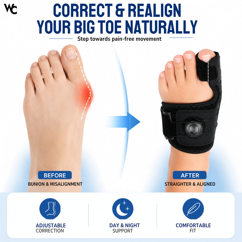 Adjustable Bunion Corrector & Toe Splint - Foot Support Men Women-left