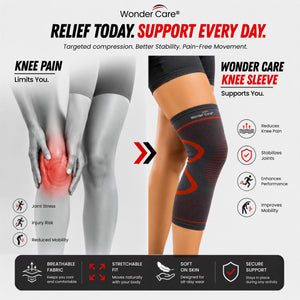 Wonder Care Knee Brace Compression Sleeve - Pack of 2