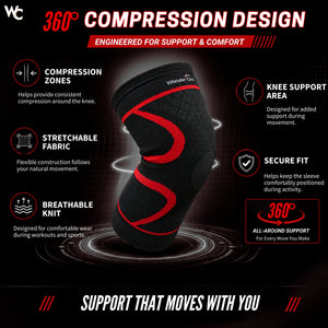 Wonder Care Knee Brace Compression Sleeve - Pack of 2