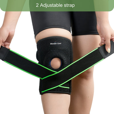 Wonder Care Neoprene Blend Adjustable Knee Support With Anti-Slip Silicon Strip,Breathable Patella Knee Brace Cap For Pain Relief,Sports, Arthritis Protection For Men & Women Free Size