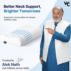 Wonder Care Memory Foam Cervical Pillow for Neck Pain & Shoulder Pain Relief | Orthopedic Neck Support Pillow for Sleeping | Soft Bed Pillows for Side & Back Sleepers | Washable Cover