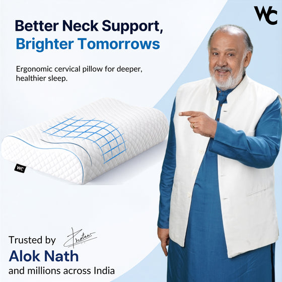 Wonder Care Memory Foam Cervical Pillow for Neck Pain & Shoulder Pain Relief | Orthopedic Neck Support Pillow for Sleeping | Soft Bed Pillows for Side & Back Sleepers | Washable Cover