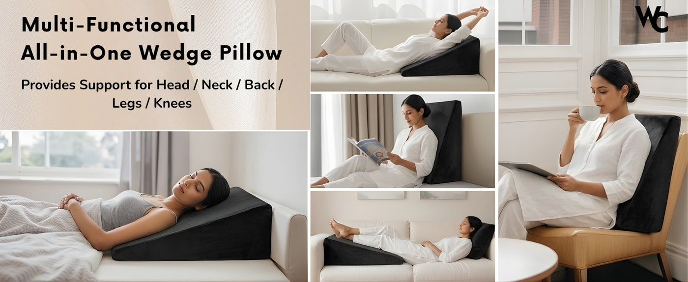  Ergonomic Wedge Design for Back & Neck