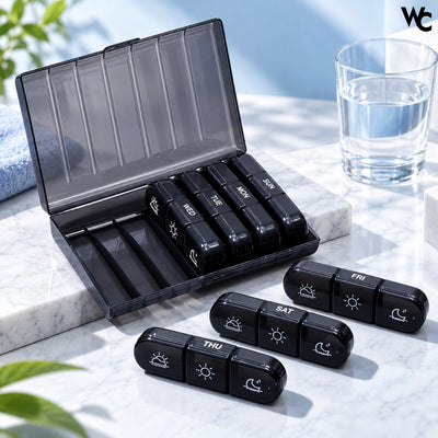 Wonder Care 7 Day Medicine Organizer Box | Weekly Pill Storage Box for Daily Medication