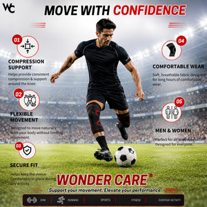 Wonder Care Knee Brace Compression Sleeve - Pack of 2