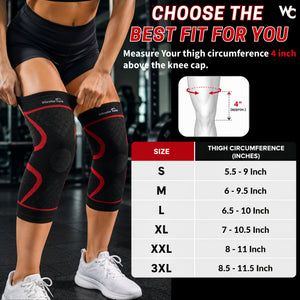 Wonder Care Knee Brace Compression Sleeve - Pack of 2