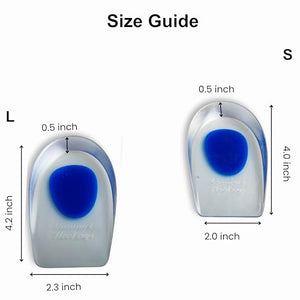BUY 1 Get 1 FREE Wonder Care Gel Heel Cushion for Heel Pain Relief Women and Men | Silicone Heel Pad | Plantar Fascitis Inserts Heel Spur Pads| Achillies Heel Support| Cushion Heel Inserts | Small & Large, Pair 1 & 2