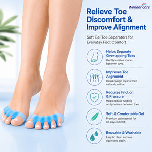 Silicone Toe Separator For Feet Gel Toe Pads Toe Big Toe Corrector Bunion Toe Straightener Yoga Toe Stretcher Hammer Toe Bunion
