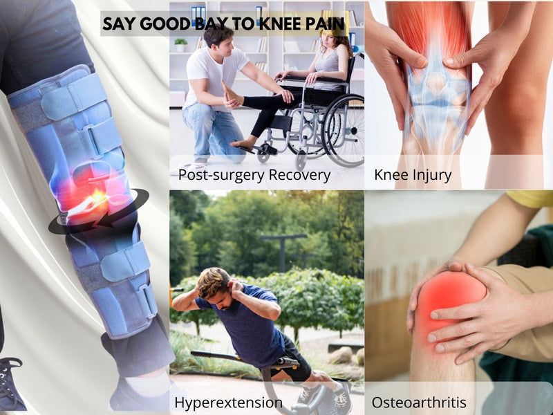 Wonder Care Knee Immobilizer Cotton Brace Support Dislocation Injuries Ligament Tear Wrap around Stabilizer Splint For Men & Women