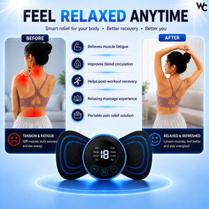 Wonder Care EMS Butterfly Body Massager Machine for Pain Relief | Full Body Electric Massager for Men & Women | Rechargeable Neck, Back, Shoulder, Leg & Foot Massager for Cervical & Muscle Pain Relief