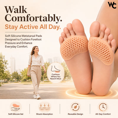 Wonder Care Silicone Foot Pad for Pain Relief | Step Protector, Corn Remover & Arch Support | Shoe Bite Guard for Men & Women | Soft Gel Sole Cushion | Blister Protector | Reusable Care Pad (1 Pair)