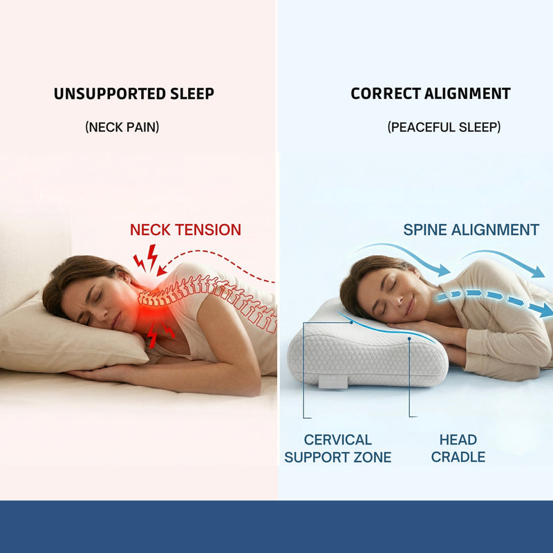 Wonder Care Memory Foam Cervical Pillow for Neck Pain & Shoulder Pain Relief | Orthopedic Neck Support Pillow for Sleeping | Soft Bed Pillows for Side & Back Sleepers | Washable Cover