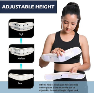 Wonder Care Rigid Cervical Collar Plastic Neck Support Brace Adjustable Height Collar Neck Support Brace Neck Brace for Neck Pain and Support for Women & Men