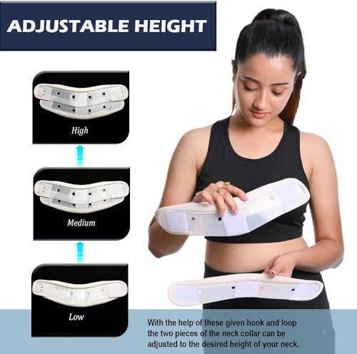 Wonder Care Rigid Cervical Collar Plastic Neck Support Brace Adjustable Height Collar Neck Support Brace Neck Brace for Neck Pain and Support for Women & Men