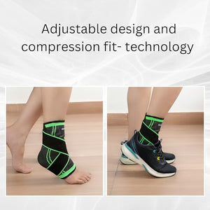 Ankle Brace Compression Sleeve Support for Women & Men Ankle Wrap with Ankle Strap for Running Youth ankle brace for sports Ankle Fasciitis Achilles Tendon brace for plantar fasciitis