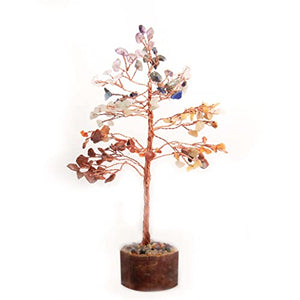 Wonder Care Seven Chakra Natural Healing Reiki Crystal Bonsai Lucky Money Tree for Happiness, Wealth and Prosperity Feng Shui Home Office Decor Spiritual Gift