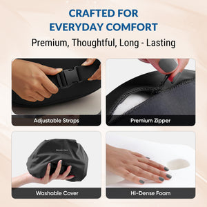 Wonder Care Memory Foam Seat Cushion & Lumbar Back Support Combo for Office Chair & Car | Orthopedic Coccyx Cushion for Tailbone Pain Relief | Back Support Pillow for Chair, Driving & Work From Home