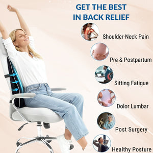Wonder Care Memory Foam Seat Cushion & Lumbar Back Support Combo for Office Chair & Car | Orthopedic Coccyx Cushion for Tailbone Pain Relief | Back Support Pillow for Chair, Driving & Work From Home