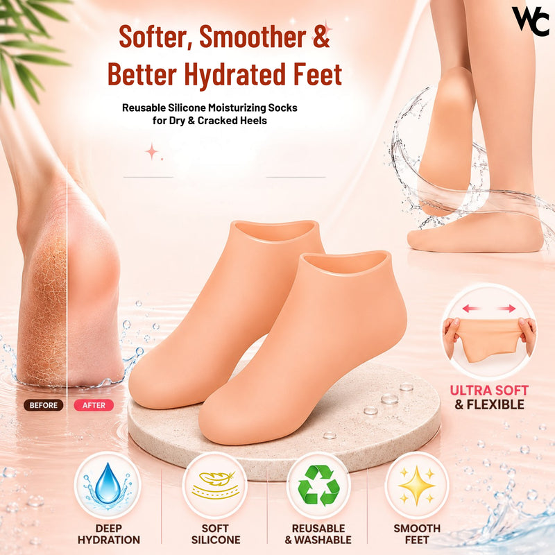 BUY 1 Get 1 FREE Silicone Heel Protector Socks for Cracked Women & Men | Pain Relief Gel | Foot Alignment | Moisturizing Crack Repair | Arch Support Pad Care Protector