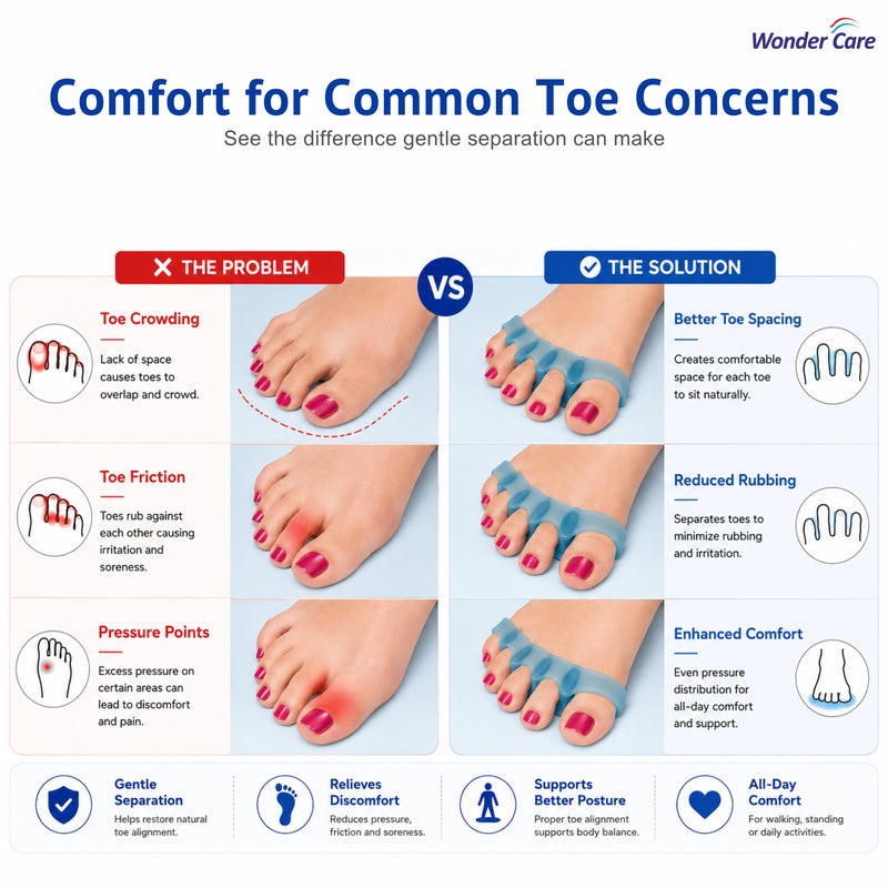 Silicone Toe Separator For Feet Gel Toe Pads Toe Big Toe Corrector Bunion Toe Straightener Yoga Toe Stretcher Hammer Toe Bunion