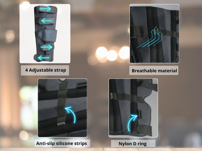 Wonder Care Knee Immobilizer Cotton Brace Support Dislocation Injuries Ligament Tear Wrap around Stabilizer Splint For Men & Women