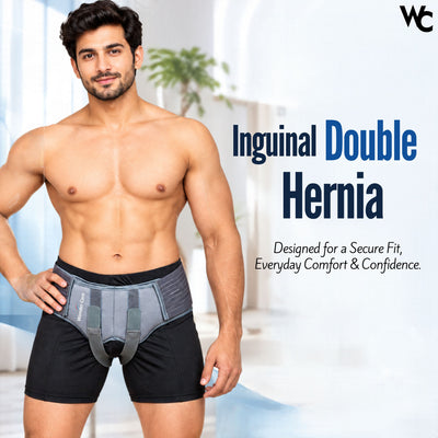 Wonder Care- Grey Hernia belt for men Truss Brace with one removable compression pad