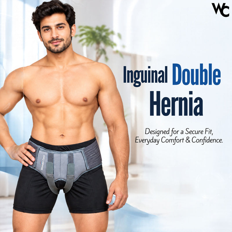 Wonder Care- Grey Hernia belt for men Truss Brace with one removable compression pad